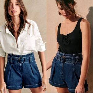 SEZANE Short Rome Bleu Denim Size 34 US Size US size 2